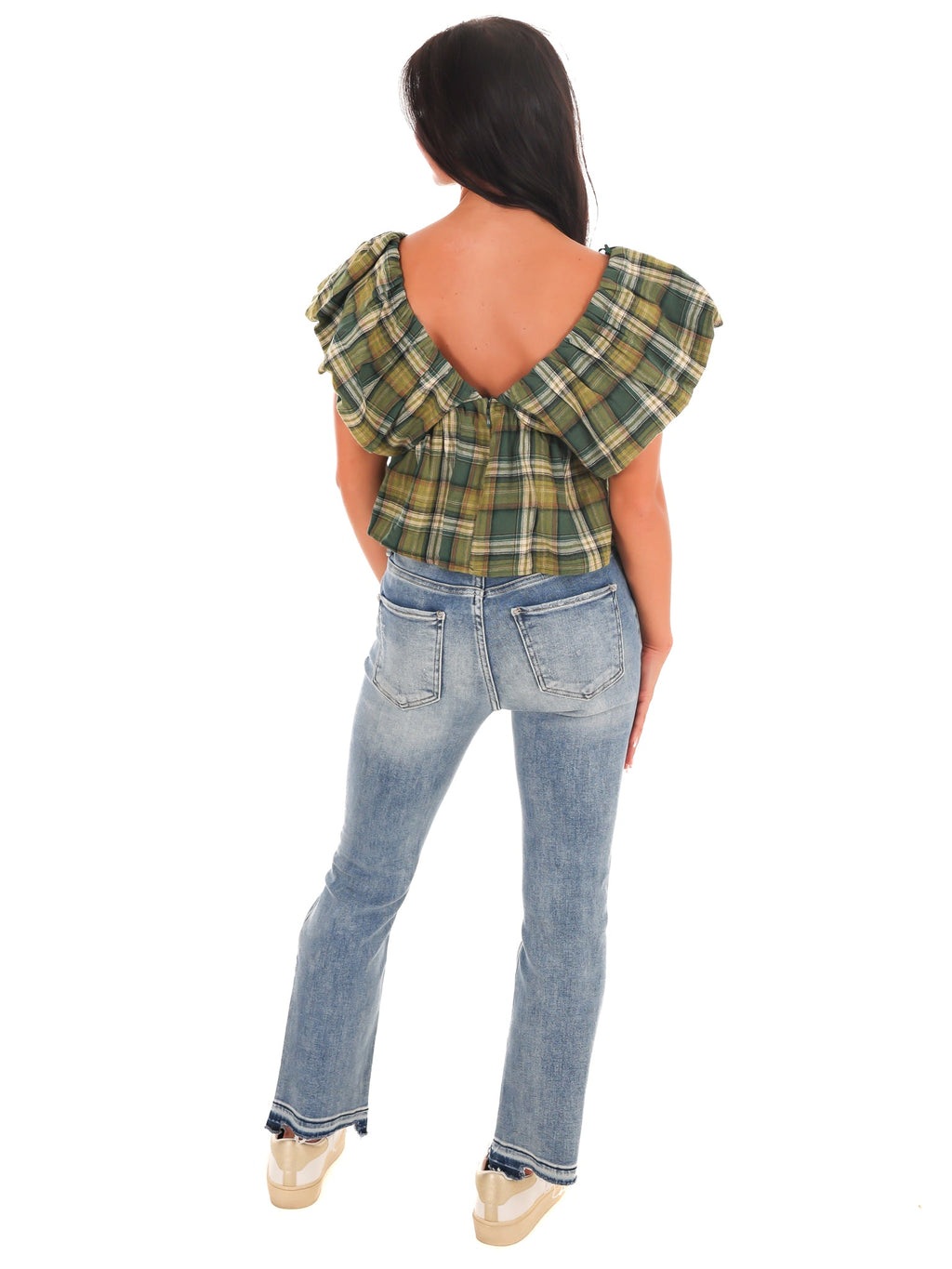 Rustic Retreat Plaid Babydoll Top