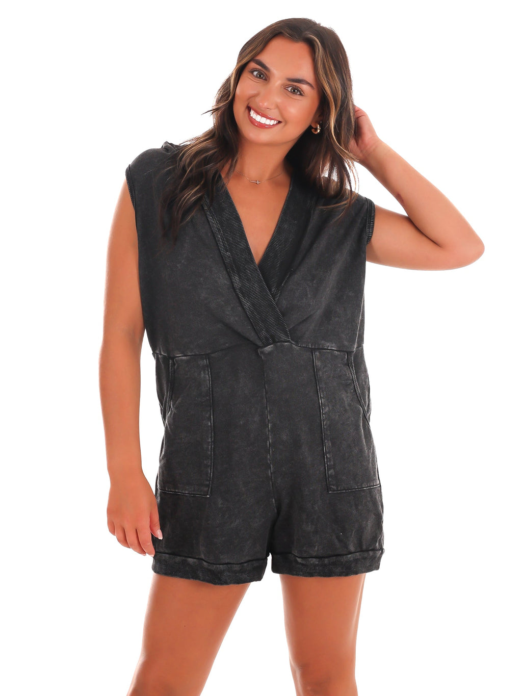 Relaxed Style Hoodie Romper
