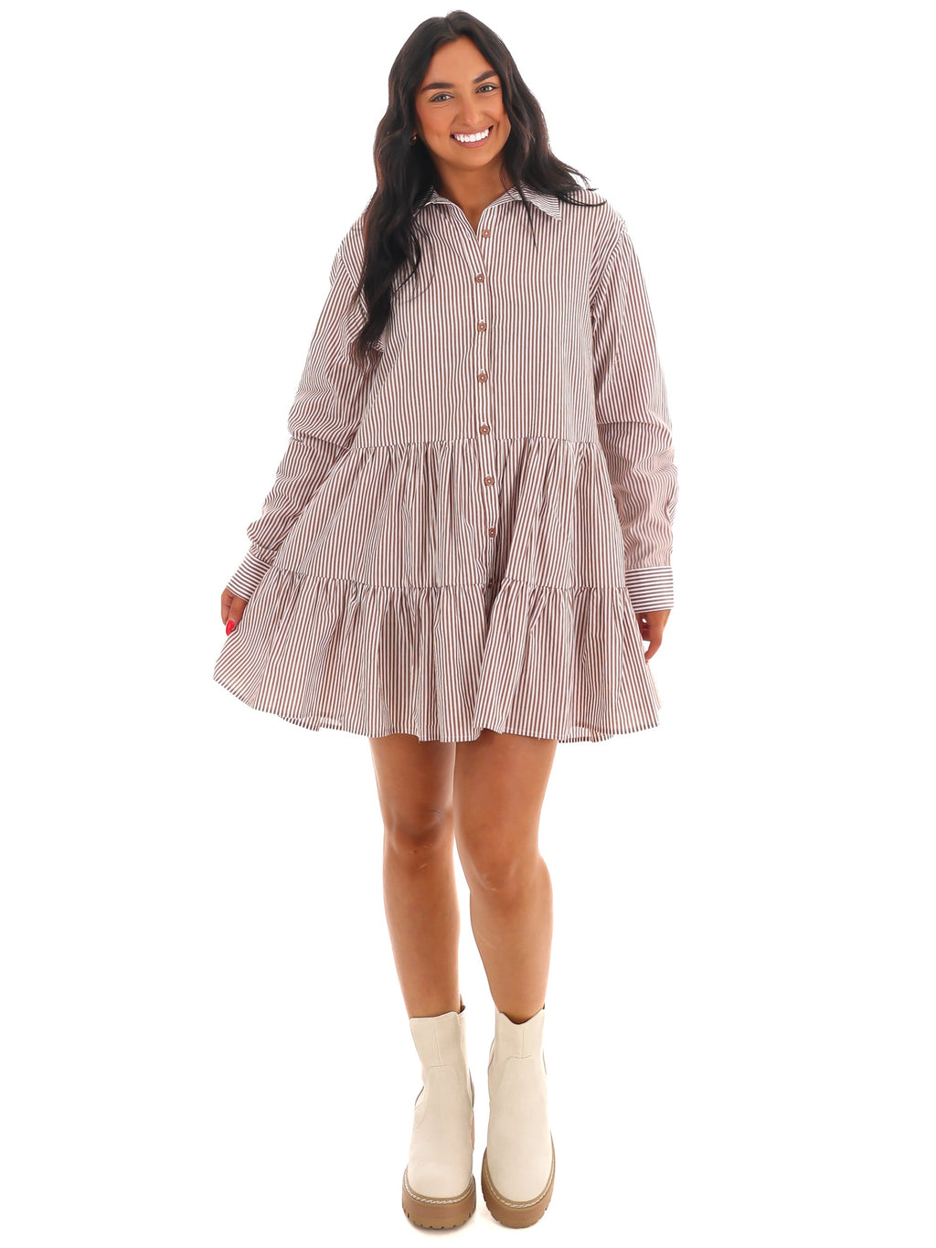 Endless Stripes Button Down Dress