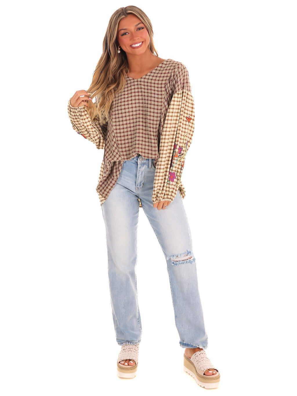 Autumn Glow Plaid Top