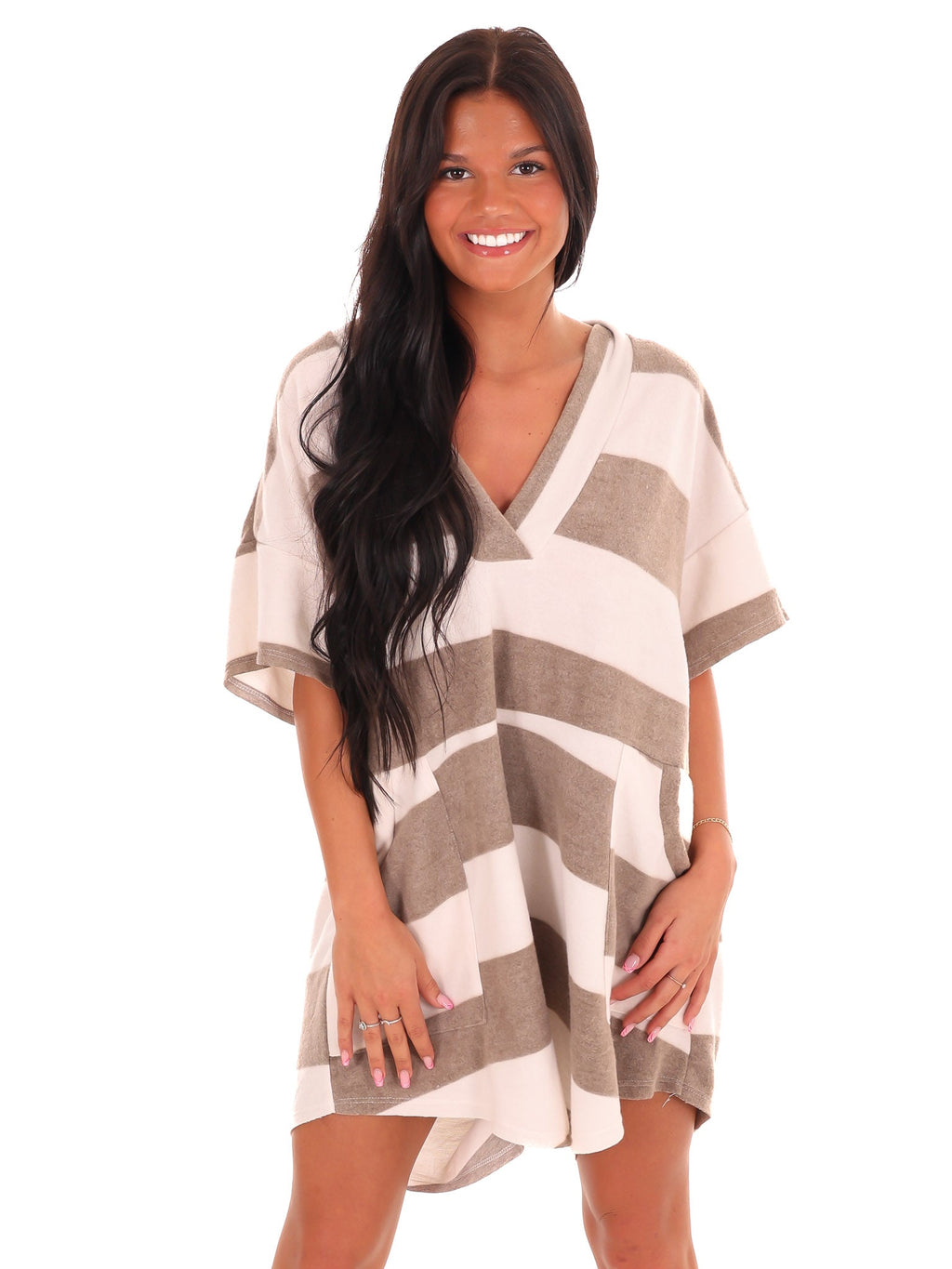 On My Mind Oversized Stripe Romper